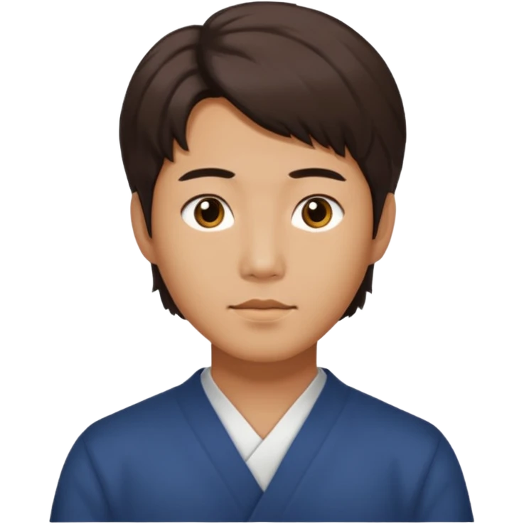 Korean man that looks Korean with medium hair  emoji