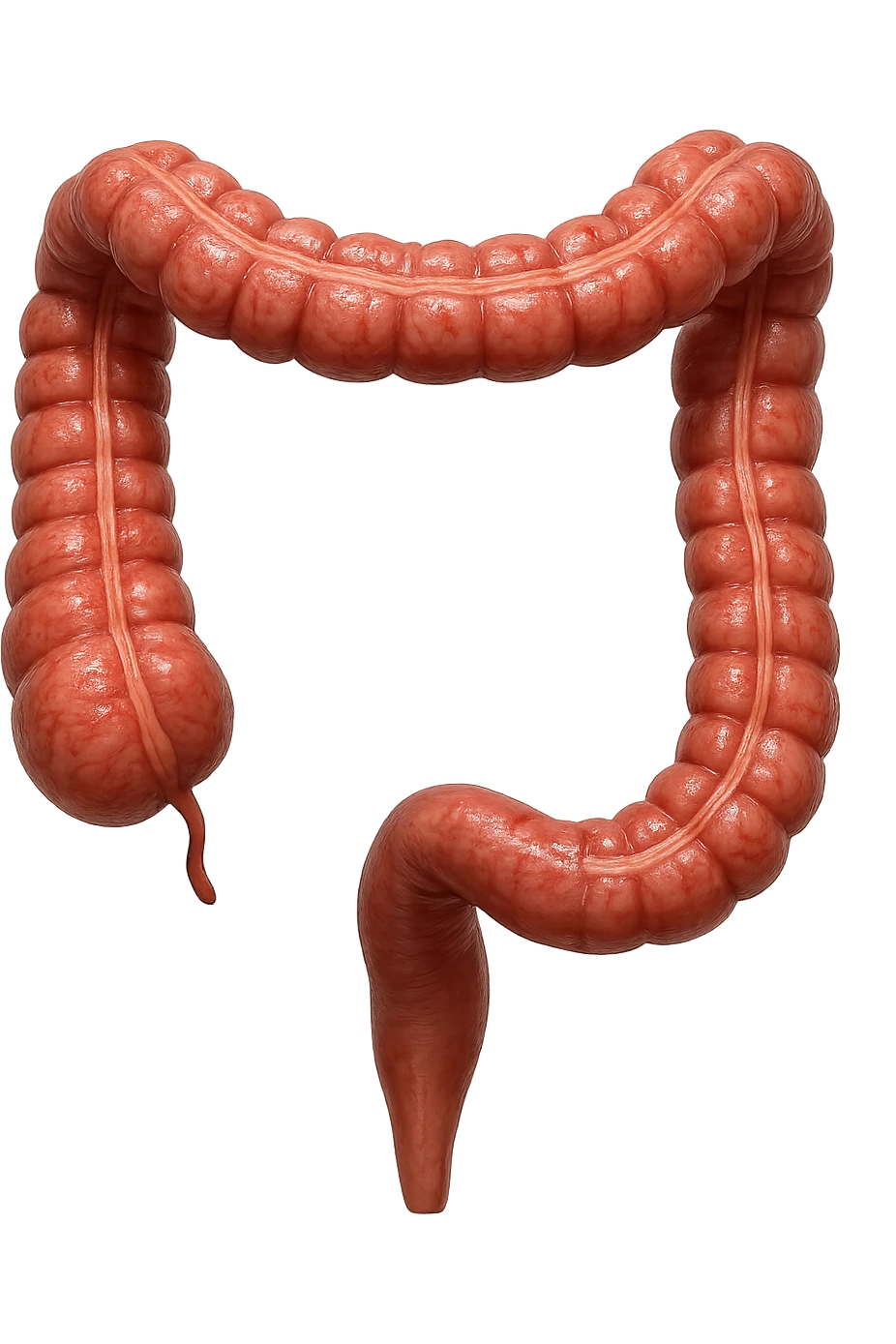 colon anatomico umano, iperrealistico 4k, isolato su sfondo bianco emoji