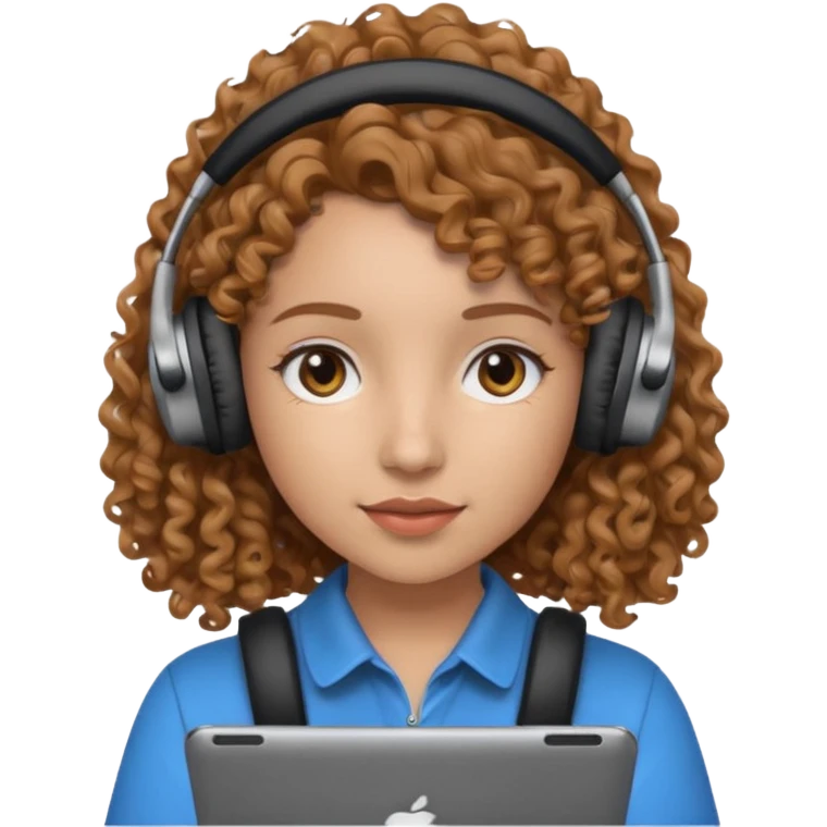 girl videomaker with light brown curly hair  emoji