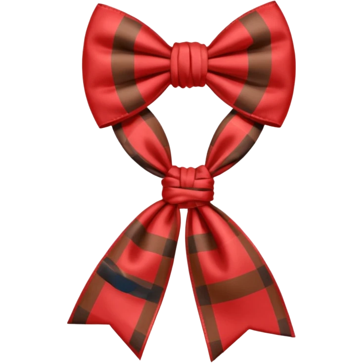 Red brown checked Bow emoji