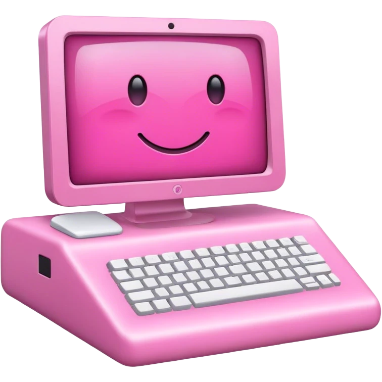 Pink computer emoji