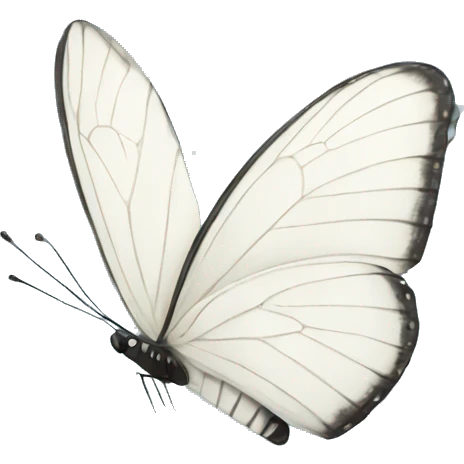 white butterfly flying in snow emoji
