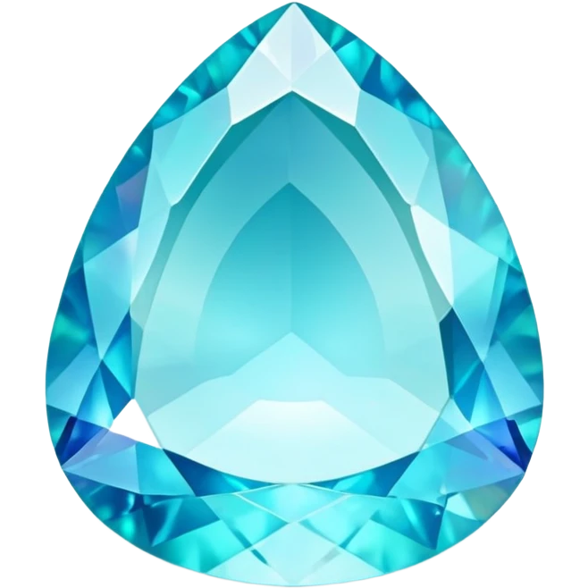 Brilliant cut blue smithsonite gem with turquoise blue tone and holographic iridescence emoji