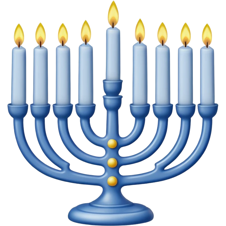 Menorah white candles emoji