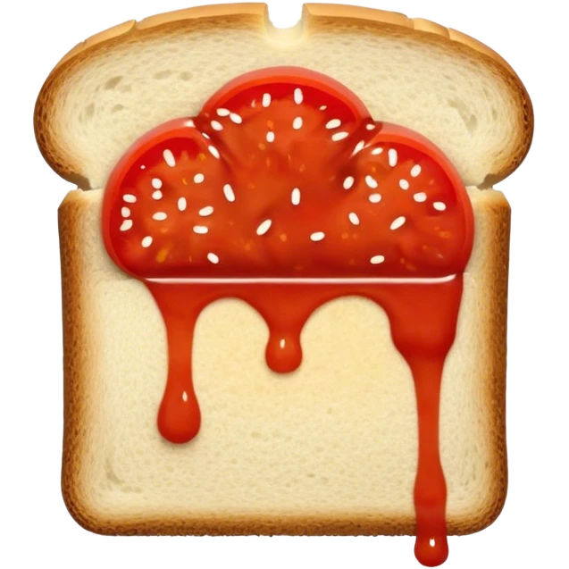 slice of bread with with a squeeze of tomatoe sauce on top emoji