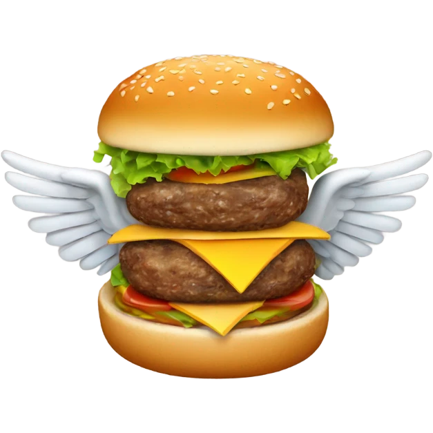 Hamburger with wings emoji