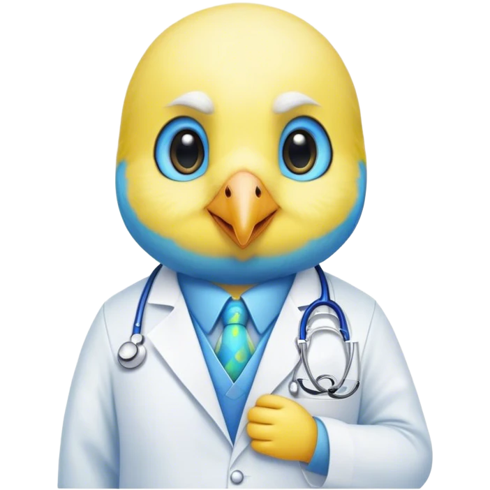 cute budgie doctor as a budgie emoji