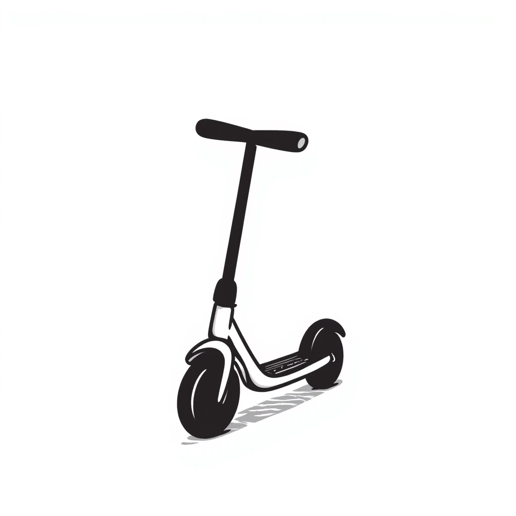 hand-drawn scooter with handlebar emoji