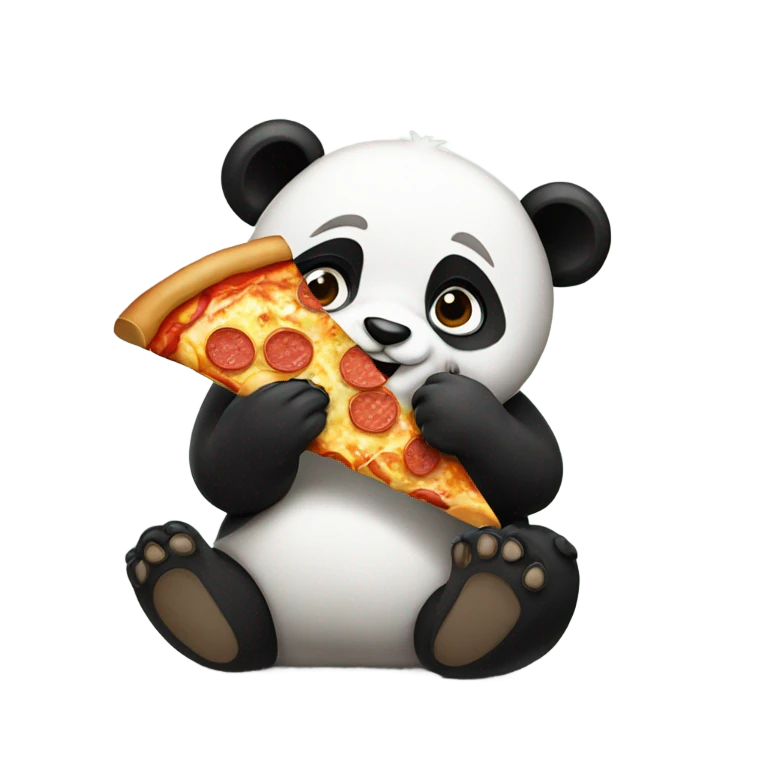 panda eating pizza emoji