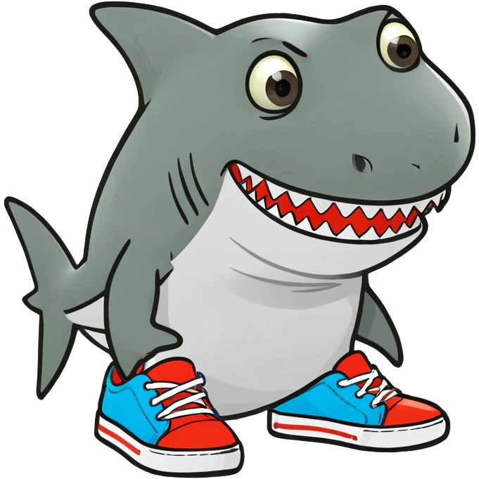 Shark with shoes  emoji