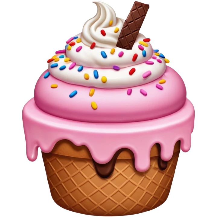 Melting pink arty Ice cream cake emoji