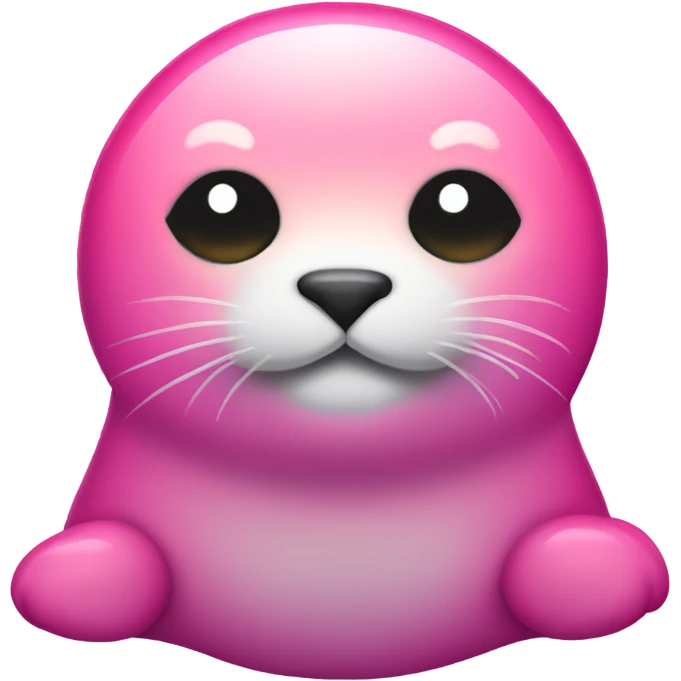 Pink ombre full body seal with glitter emoji