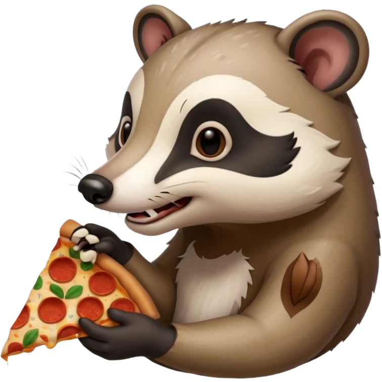 badger eating pizza  emoji