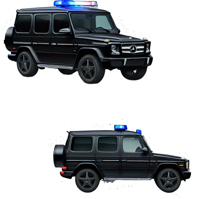 One Black Mercedes g wagon police  emoji