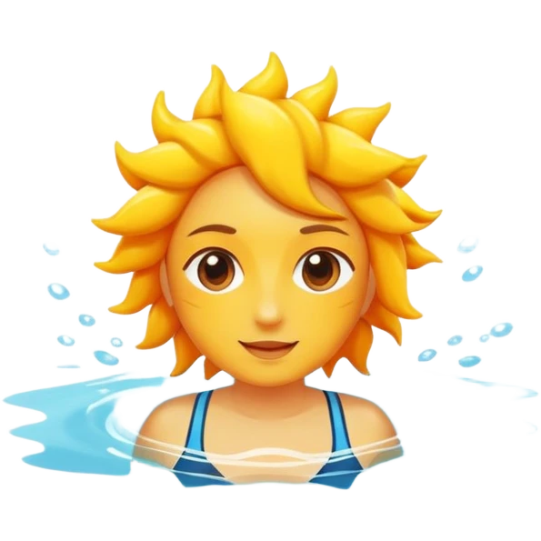 Swimming with Sun emoji