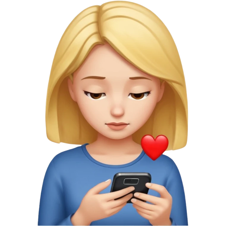 Girl looking down at phone emoji