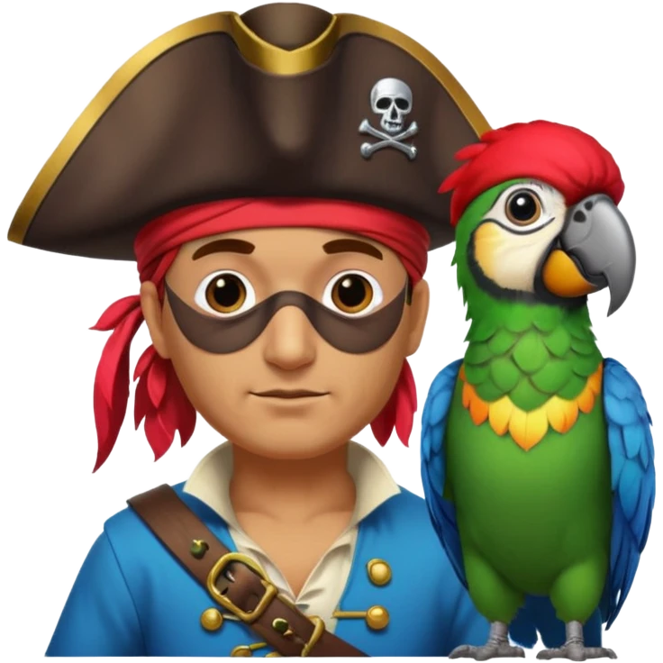 pirate and parrot emoji