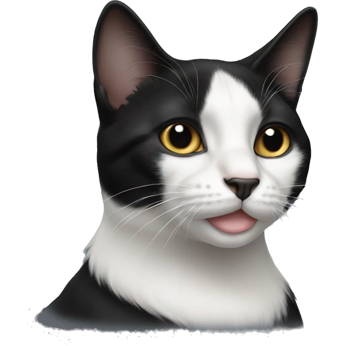 Black and white tuxedo cat  emoji