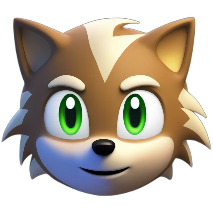 Sonic The Hedgehog from SEGA, Blue Face with a green eyes emoji