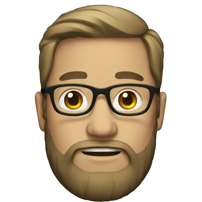 White Man with beard and glasses emoji