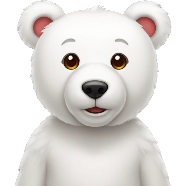 White Teddy bear White ears red  emoji