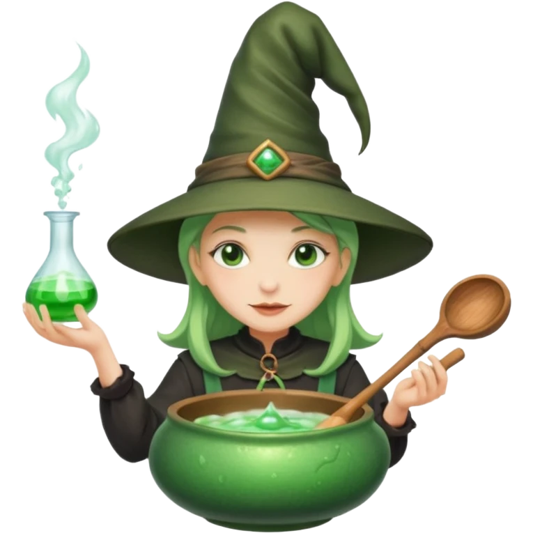 green witch cooking potion emoji