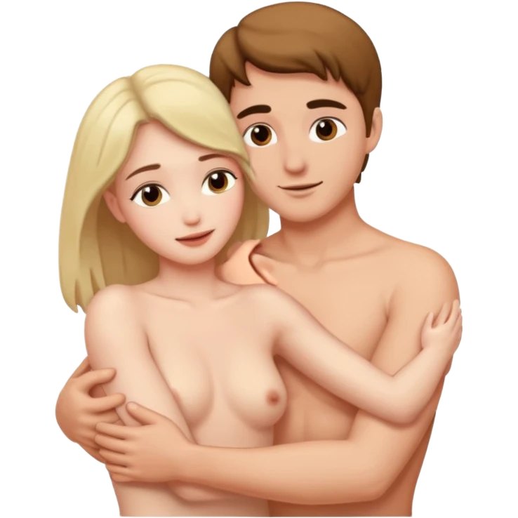 Naked woman and man emoji