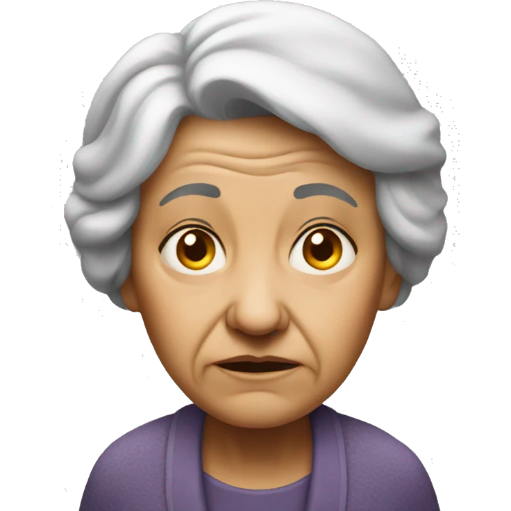 old woman sad standing full emoji