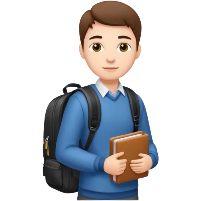 business student with bag emoji