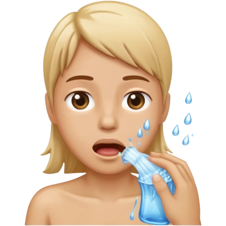 person rinsing mouth with water, front view emoji
