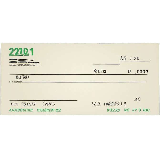 bank check with large numbers emoji