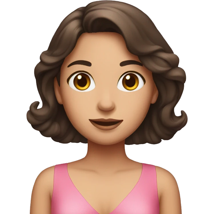 brunette girl in a pink dress emoji