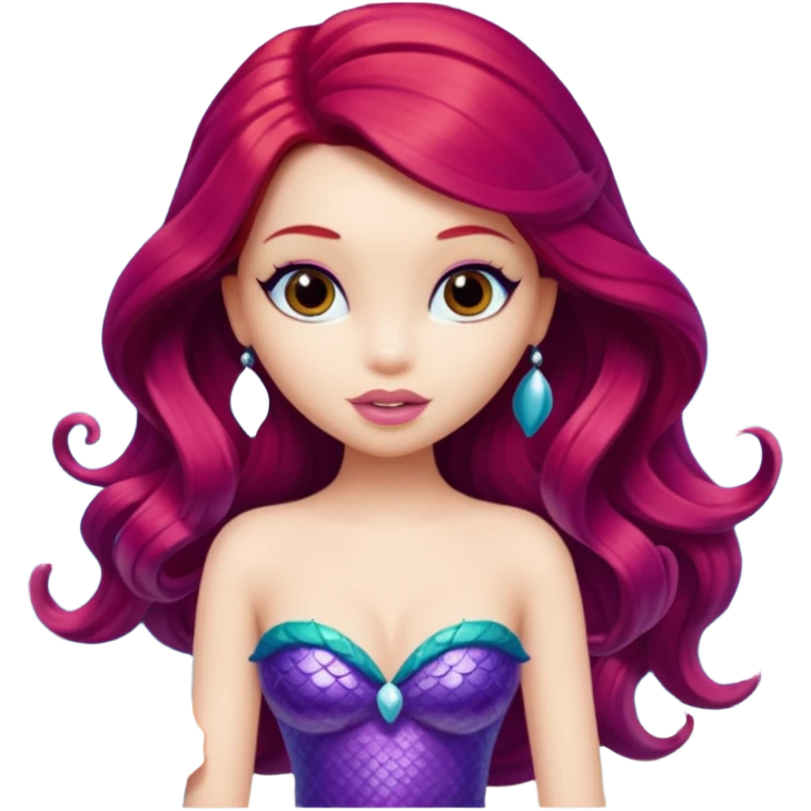 Ariel the mermaid made into a bratz doll emoji