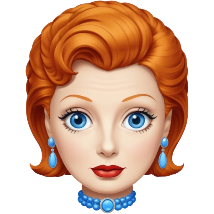 Lucille Ball with blue eyes emoji