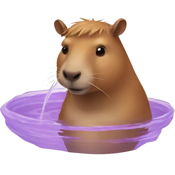 swimming capybara in a pool emoji