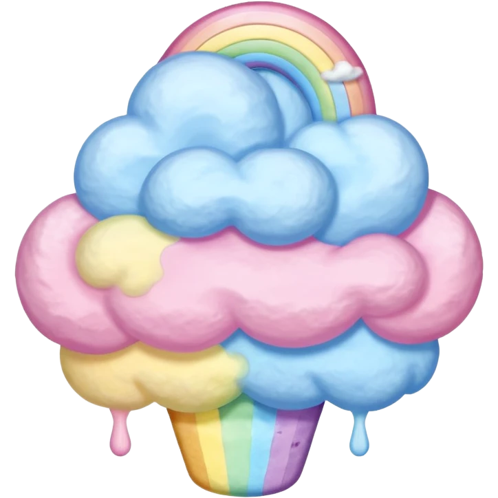 Cotton Candy, Rainbow Cotton Candy – mixed pastel layers of pink, yellow, and blue. emoji