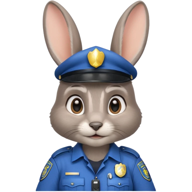 Judy Hopps (gray rabbit with a police suit, without a cap, big ear) from the Zootopia Disney movie emoji