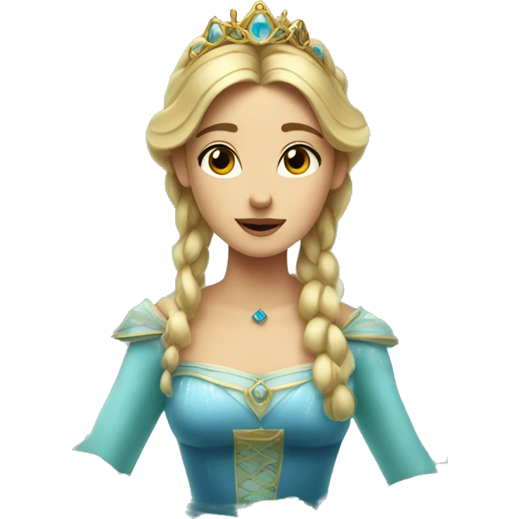 Emoji of a princess who is surrounded by lakes and springs and is apparently a princess of all the waters in the area emoji