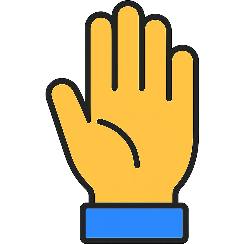 a hand emoji