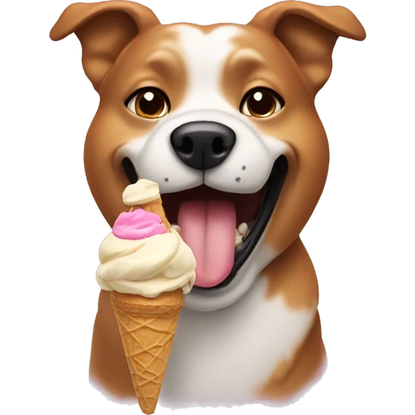 Dog eating ice cream emoji
