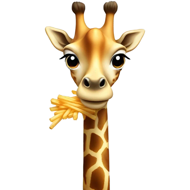 Giraffe with French fries emoji