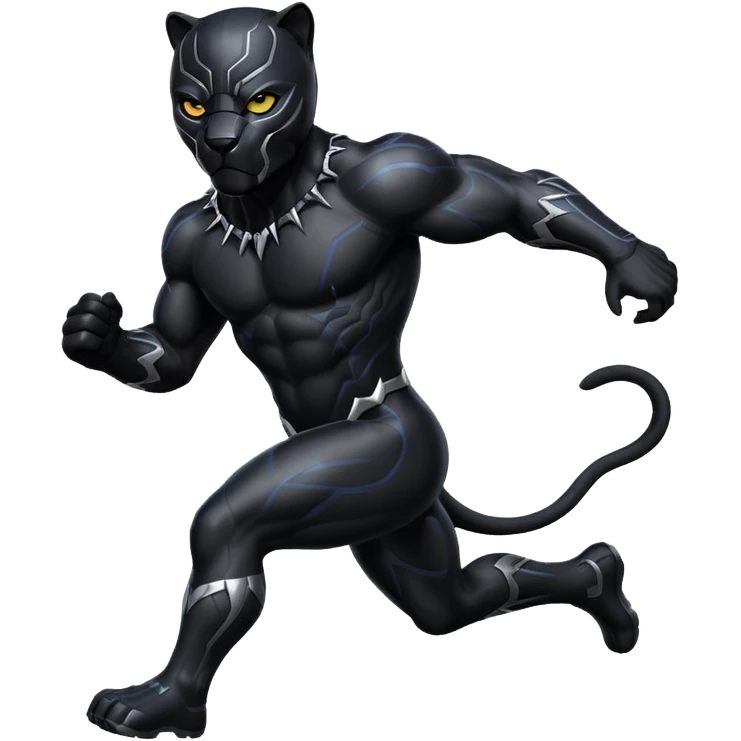 Running black panther animal emoji