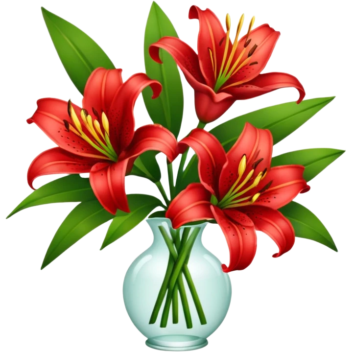 A bouquet of red lilies  emoji