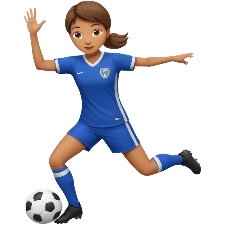 female soccer mentor demonstrating a move emoji
