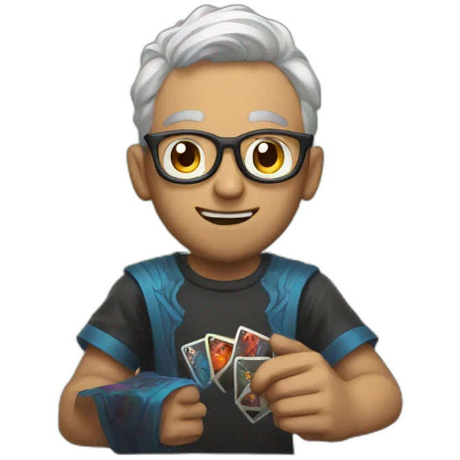 Man playing magic the gathering emoji