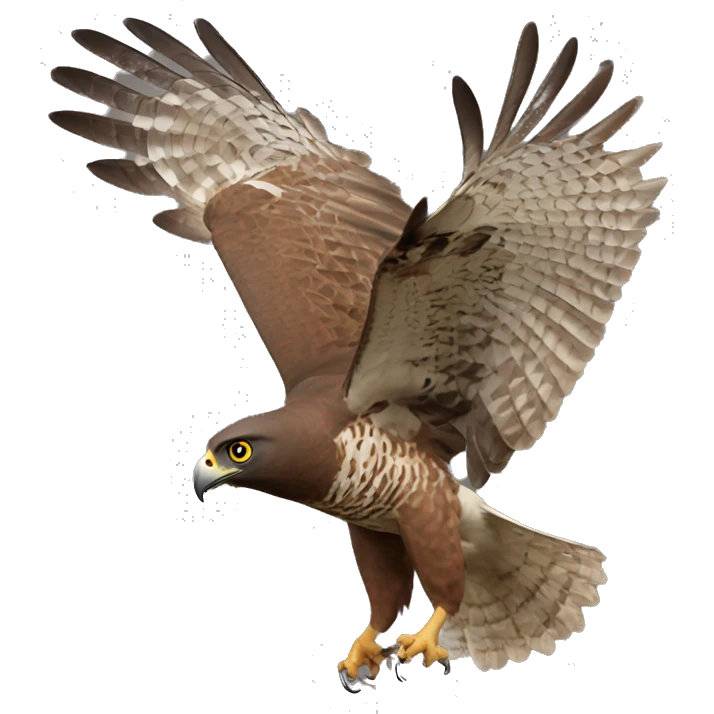 a brown goshawk attacks emoji