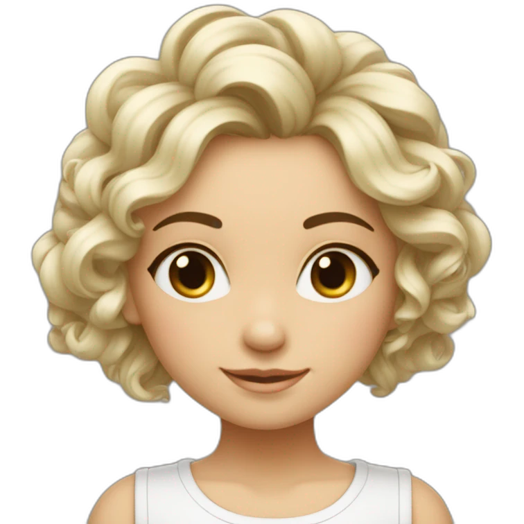 Fille aux cheveux bouclés en position du lotus emoji