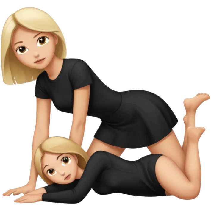 A girl on ground on all fours like a cat and a guy standing with knee on the ground. The guy is standing behind the girl emoji