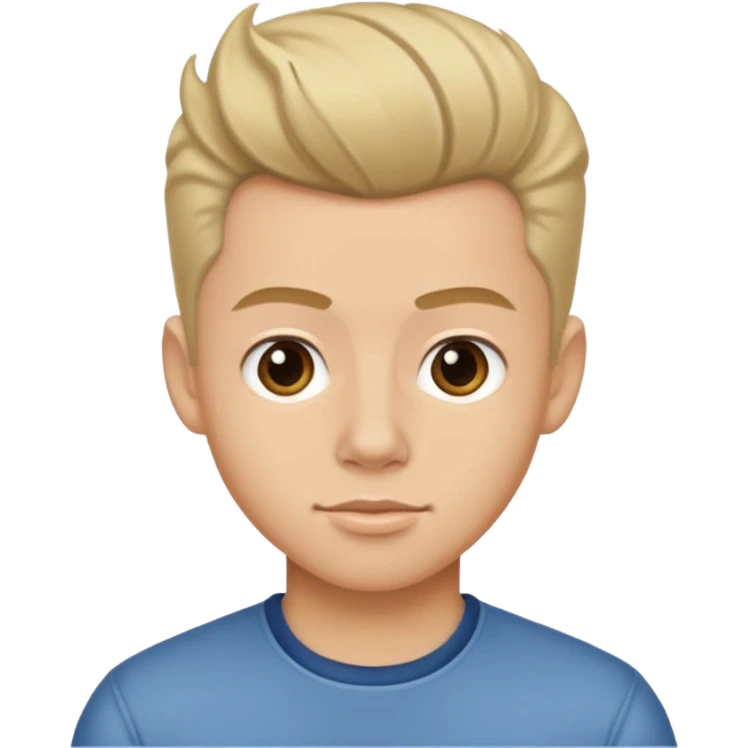 Young man with pompadour hair emoji