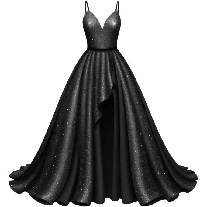 black glittery prom dress emoji
